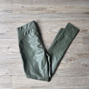 💚NWT Fashion Nova Liliana Green Olive Faux Leather Leggings Sizd Medium